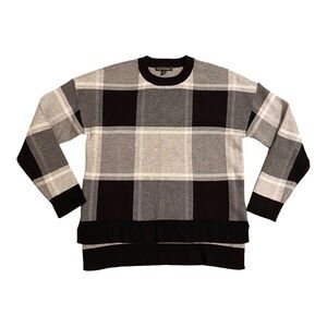 Saks Fifth Avenue Crewneck Plaid Sweater NWT